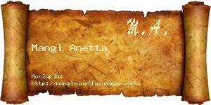 Mangl Anetta névjegykártya